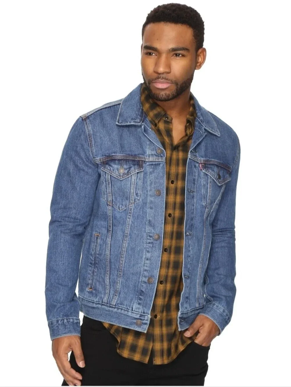 Levi's Trucker Denim Jacket Medium Wash Euc Sz Large Casual Streetwear